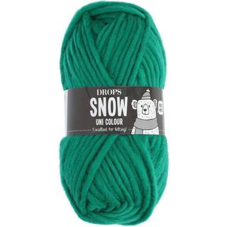 DROPS Snow Uni Colour 25 Grøn (Uni Colour) Indhold: 100% Uld Garngruppe: E (9 - 11 masker)/ 14 ply / super bulky Vægt/længde: 50 gram = ca. 50 meter Anbefalede pinde: 9 mm Strikkefasthed: 10 x 10 cm = 10 m x 14 p Vask: Håndvask, max 30°C / Tørres fladt / Kan filtes.