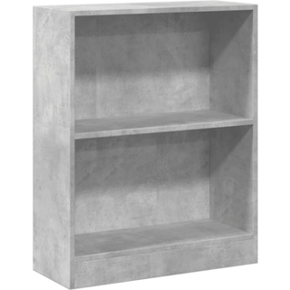 Bogreol 60X24X Konstrueret Træ Hvid Betongrå - 60 cm / 76 cm