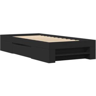 sengeramme 90x200 cm konstrueret træ sort