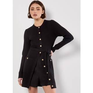 Apricot Apricot Black Gold Button Two Poket Rib Mini Dress - EU 46 (UK 18)