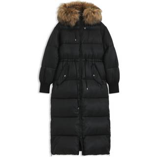 Vandskyende parka med aftagelige ærmer og kant