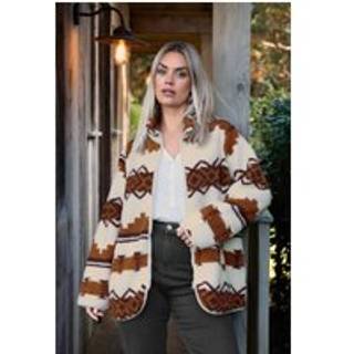 Yours Curve Yours Curve Brown Zip Through Borg Fleece