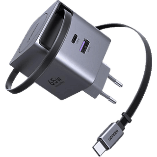 UGREEN 65W GaN Hurtigoplader med Udtrækkelig Kabel