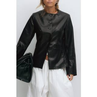 Gina Tricot-Shaped pu blazer-figursyede blazere-Sort-XL-Dame