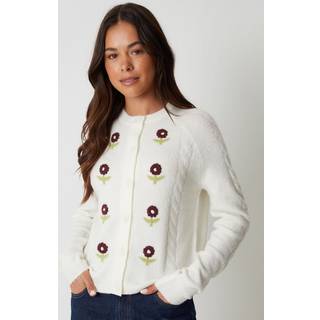 Threadbare Threadbare strikket cardigan med blomsterbroderi
