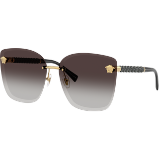 Versace Kvinde Versace VE2292B 10028G Solbriller Metal Guld Grå Cat Eye Normal Nuanceret