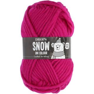 DROPS Snow Uni Colour 26 Pink (Uni Colour) Indhold: 100% Uld Garngruppe: E (9 - 11 masker)/ 14 ply / super bulky Vægt/længde: 50 gram = ca. 50 meter Anbefalede pinde: 9 mm Strikkefasthed: 10 x 10 cm = 10 m x 14 p Vask: Håndvask, max 30°C / Tørres fladt / Kan filtes.