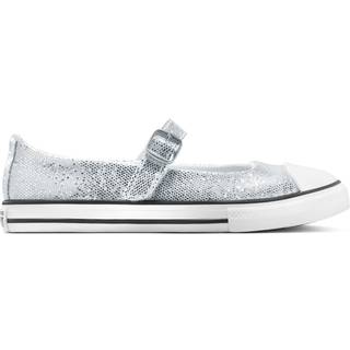 Converse Converse Silver Chuck Taylor Kid Disco Glitter Dainty Mary Jane Trainers