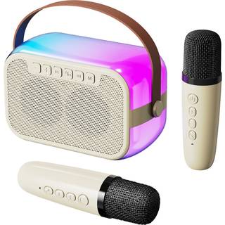 Exibel Karaoke Højttaler med 2 Trådløse Mikrofoner - Hvid