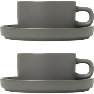 blomus Pilar kop med underkop – 2 stk. Pewter