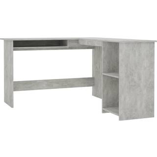 L-Formet Skrivebord 120X140X75 Cm Konstrueret Træ - Betongrå