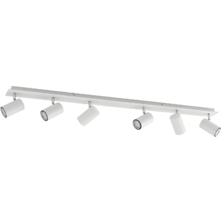 Lindby loftspot Joffrey, 116 cm, hvid, 6 lyskilder, GU10 Joffrey Lindby, dæmpbar, Hvid/opal, Stue/spisestue, Metal, Moderne