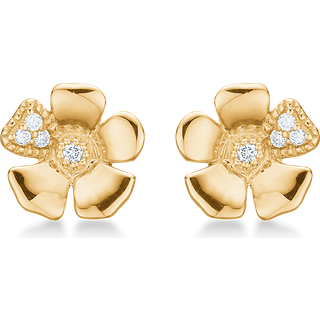 Mads Z Fleur øreringe i 14 karat guld med diamant