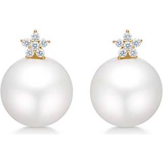 Mads Z - Céleste perleøreringe i 14 kt guld med  0,14 carat