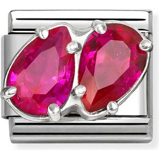 Nomination Silver Red CZ Double Drop Charm
