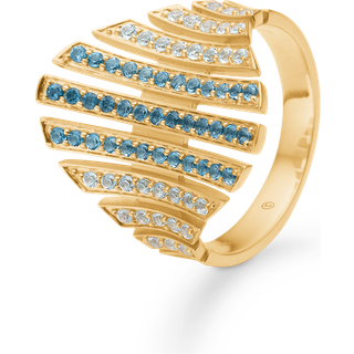 Mads Z Skylight ring i 14 karat guld med topas - Str. 60
