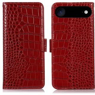 iPhone Air Crocodile Series Læderpung med RFID - Rød