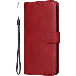 Motorola Moto E14 (4G) / G04 (4G) / G04s (4G) / G24 (4G) - EIDERWOOD Kunstlæder Flip Cover m. Strop - Rød