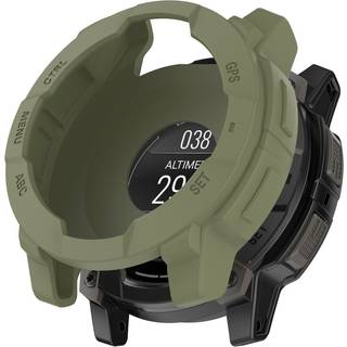 Garmin Instinct 3 AMOLED / Solar (45mm) - Bumper Silikone Cover - Army Grøn
