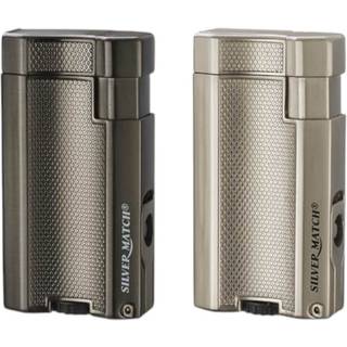 Silver Match Cigar Lighter - Silver Match London - Double Torch & Puncher, Black