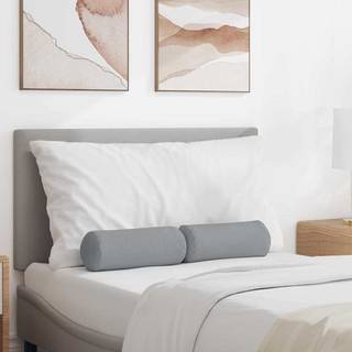 Bolsterpuder 2 pcs Lysegrå Ø 15 x 40 cm Stof