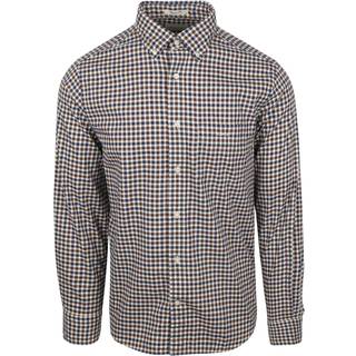 GANT Herre Regular fit gingham skjorte af twill (L) MAHOGANY Brun
