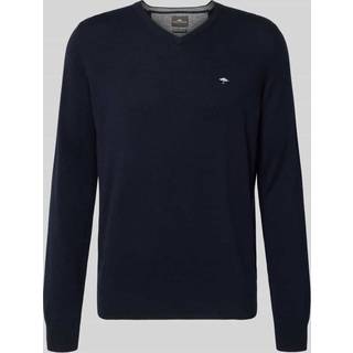 Fynch-Hatton Herren Pullover blau unifarben