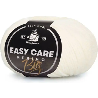 Mayflower Easy Care BIG 116 Råhvid Indhold: 100% ren merinould Vægt/længde: 50 g = ca. 85 m Anbefalede pinde: 5.00 mm Strikkefasthed: 10 x 10 cm = 18 m x 26 p Vask: Maskinvask ved 40°C / Anvend ikke alm. flydende vaskemiddel / Flydende uldvaskemiddel kan anvendes.