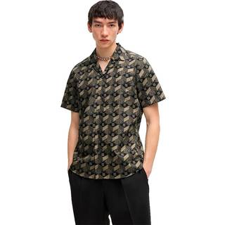 HUGO Herren Hemden schwarz gemustert