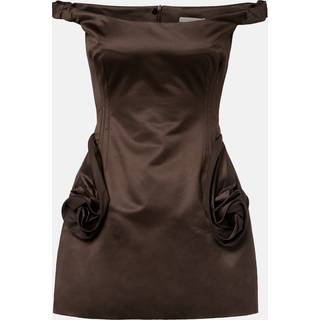 Magda Butrym Floral-appliquÃ© satin bustier dress - brown - L