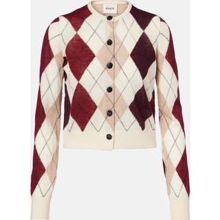 Khaite Charli argyle cashmere and mohair cardigan - white - XL