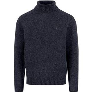 Fynch-Hatton Herren Rollkragenpullover blau unifarben