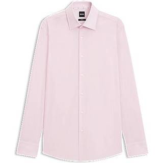 Slim fit skjorte i strygelet bomuldspoplin med stræk