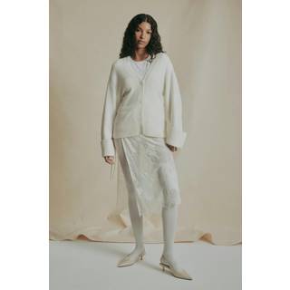 Gina Tricot-Merino wool knitted cardigan-Cardigans-Hvid-L-Dame