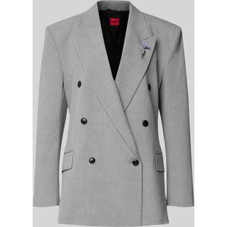 Relaxed fit blazer med blomsterbroche i emalje