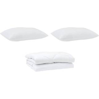 Dyne med pude 3 pcs Hvid Microfiber