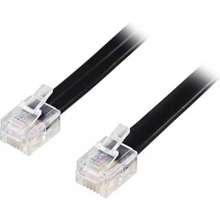 Modular cable RJ12/6C, 2m - sort