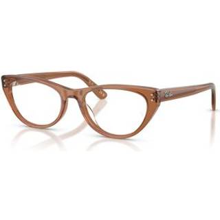 Ray - Ban Kvinde Ray - Ban RX5449D 8201 Optiske stel Acetat Brun Transparent Firkantet Normal