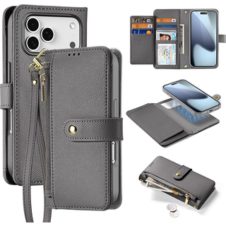 iPhone 17 Pro Max Dux Ducis Lawa Pung læderetui med magnetisk låg - grå