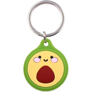 Apple AirTag Silikone Cover m. Nøglering & Unikt Design - Lysegrøn Avocado