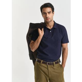 GANT Herre Poloskjorte med twilltekstur (M) Blå