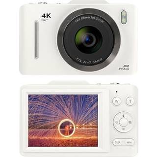 H16 Digitalkamera med 16X Zoom, 2,8 IPS Skærm og 32GB Hukommelseskort - Hvid