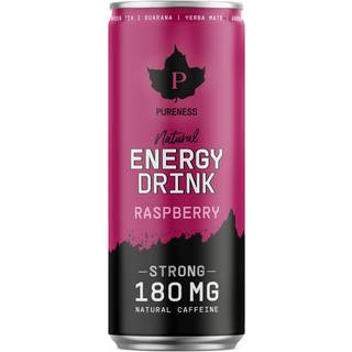 Pureness Natural Energy Drink Strong, Raspberry, 24-pak