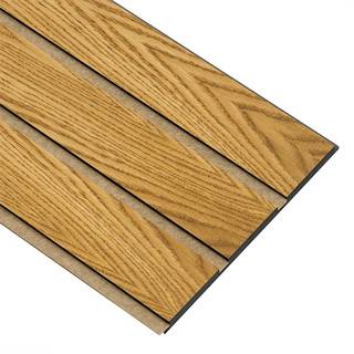 I-Wood Medio+ 3-lamel akustikpanel, brun olieret, brun filt og sort kerne, egefiner, 17 x 300 x 2400 mm