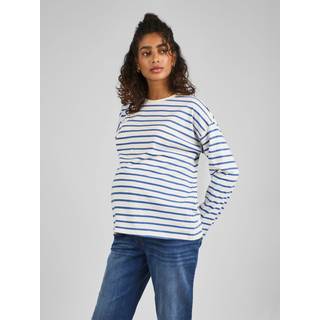 Jojo Maman Bébé JoJo Maman Bébé Blue & Cream Stripe Long Sleeve Boyfriend Maternity T-Shirt