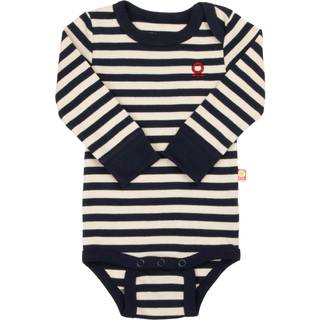 Katvig stribet langærmet bodystocking mørkeblå/hvid 80