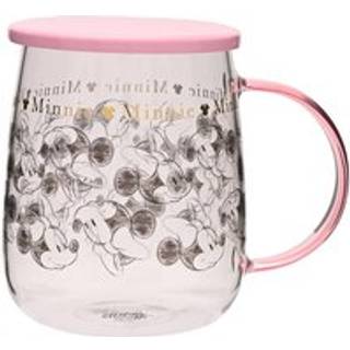 DISNEY - Minnie - Glass Mug with Lid 18oz