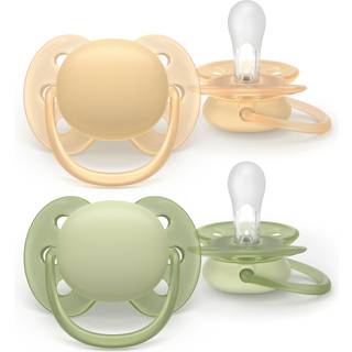 Philips Avent Ultra Soft Pacifier 6-18m 2-Pack, Beige/Lysegrøn