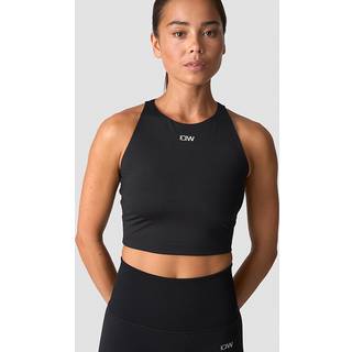 Contrast Cropped Tank Top Black