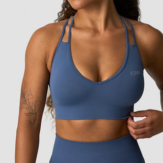 Define Seamless V-neck Sports Bra Dusty Twilight Blue